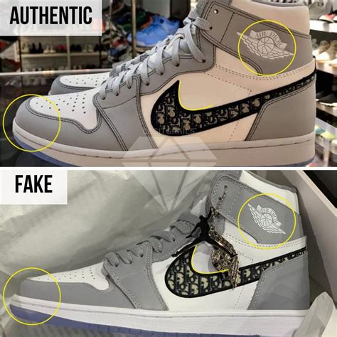 fake dior jordan 1 vs real|Dior jordan 1 high spotting.